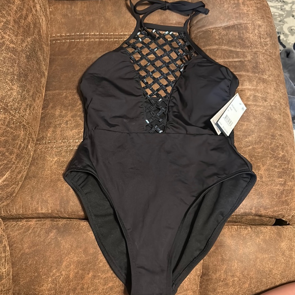 New with tags Kenneth Cole Swim Suit-Black one piece